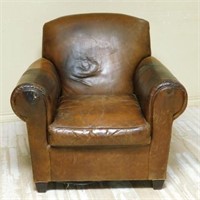 Crate and Barrel Leather Armchair.