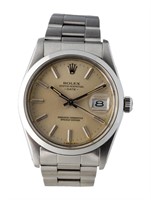 Rolex Date Oyster Perpetual Slv Dial Ss Watch 34mm