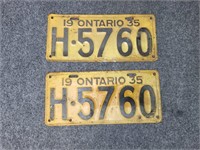 1935 License Plates