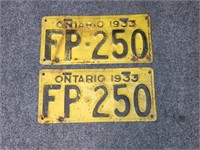 1933 License Plates
