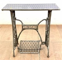 Antique Iron Singer Sewing Base Table On Wheels