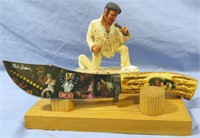 COLLECTIBLE ELVIS PRESLEY HUNTING KNIFE WITH STAND