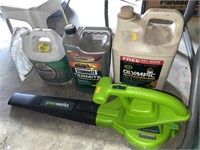 Green works leaf blower , termite killer,