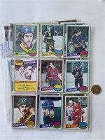 27 cartes de hockey vintage OPC 1980-81