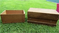 2 Vintage Wooden Crates-1 w/Lid 12.5hx25wx13"d &