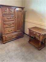 Oak Chest of Drawers and Nightstand