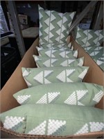 Case of 8 Green Stiched Patio Pillows