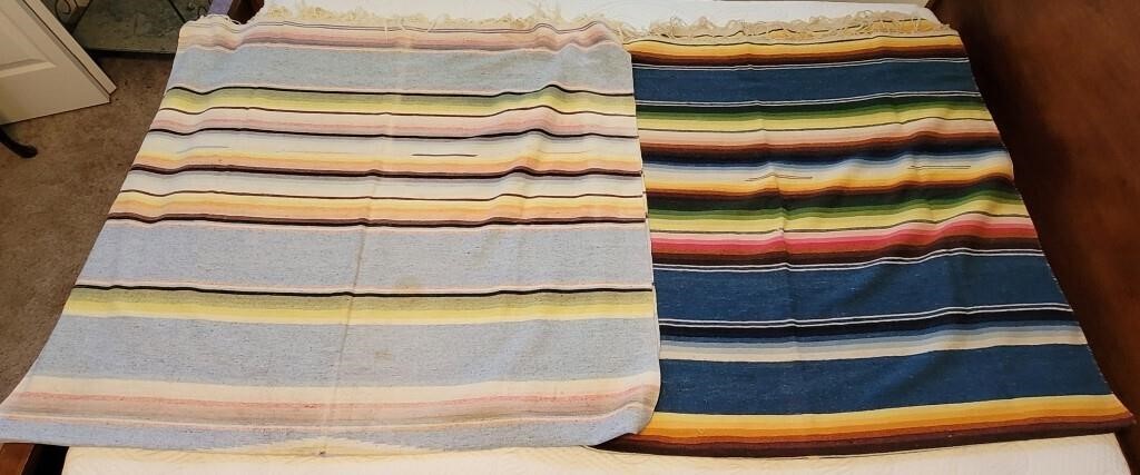 (2) Striped Throw Blankets