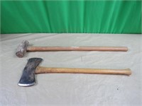 Double bit axe and maul ( 2 items)