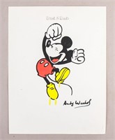 American WC Paper Signed Andy Warhol Estate of AW