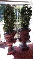 Ivy Topiaries in Verdigris Urns