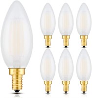 NEW $38 6PK 6W Antique Edison LED Candelabra Bulb