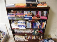 BOOK CASE WITH HARD BACK & PAPER BACK BOOKS