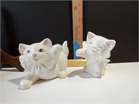 2 Ceramic Kittens Vtg.
