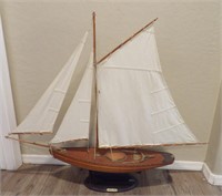 1930 Large Scale Yacht Model Boat 33inches Tall