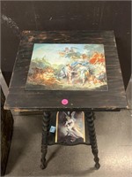 Vintage Wood Stand with Lacquered Prints