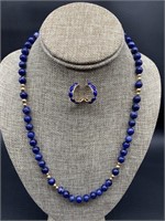 Lapis 21" Necklace & Earrings