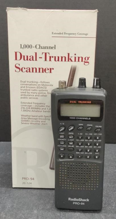 (AK) Radio Shack Pro-94 Dual-Trunking Scanner.