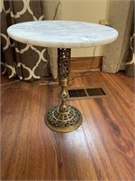 Brass and Marble Top Lamp Table