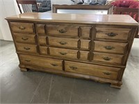 Maple dresser with wall mirror