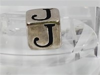 Sterling Silver Bead J for Add-A-Bead Bracelet