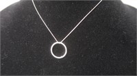 18K Diamond Circle Necklace--approx 1/2ct Total