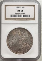 1882S Morgan Silver Dollar NCG MS64
