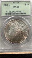 1880S Morgan Silver Dollar PCGS MS64