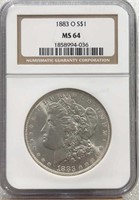 1883O Morgan Silver Dollar NCG MS64