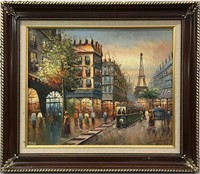 Signed Danford Oil On Canvas Paris Scene