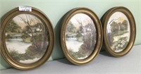 Round Framed Nature Paintings