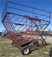 Hay bale wagon 3 wheel trailer. Dimensions: 123"