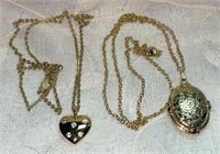 (2) Vtg Necklaces:  Princess House Heart