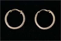 Judith Ripka Sterling Silver Hoop Earrings