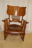 Carved Wood Rocking Chair
