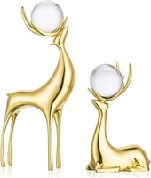Sziqiqi Brass Reindeer Sculptures Animal Figurine