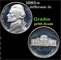 Proof 1983-s Jefferson Nickel 5c Grades GEM++ Proo