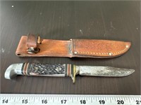 Vintage western knife with leather sheath