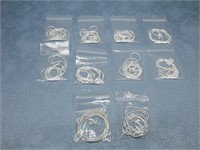 Ten Liquid Silver Necklaces Hallmarked