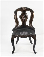 19th C. Inlaid Abalone & Papier Mache Chair