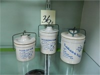 (3) Various Size Kaukauna Klub Crock Cheese Jars-