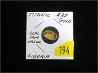 $25 gold Titanic Liberia token
