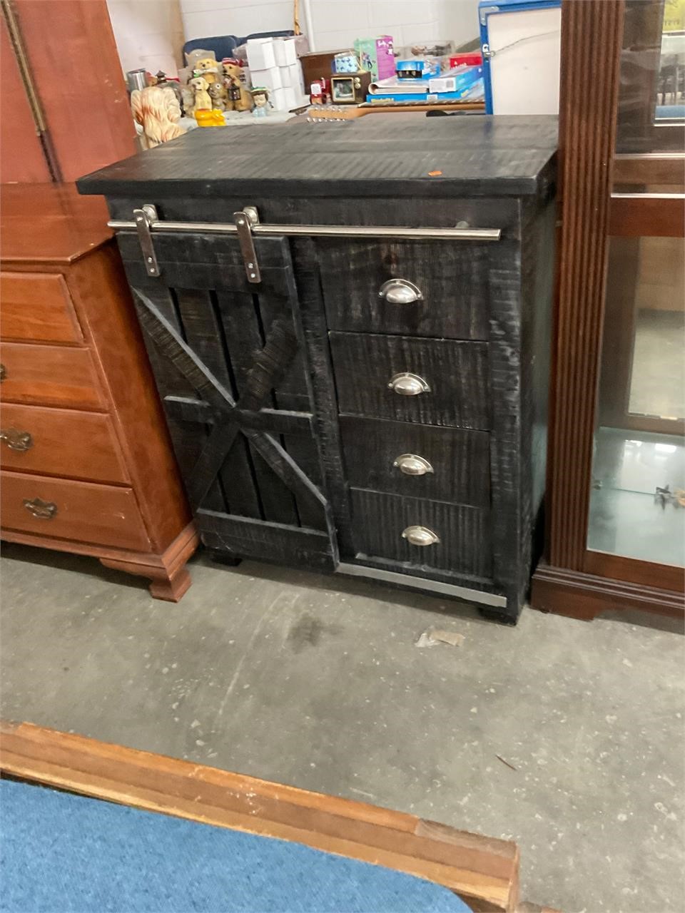 Barn Door Black Bar Cabinet