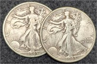 (2) 1943 W. Liberty Half Dollars