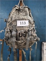 military bag with supplies