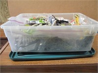 Plastic Tub of Rubber Fishing Worms