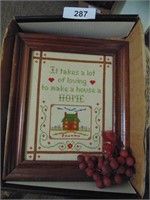 Cross Stitch Framed Wall Art