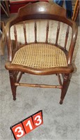cane seat walnut captain chair