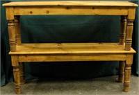 Furniture Pair Pine Benches