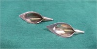 VINTAGE LATON MEXICO STERLING LILLY EARRINGS